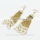 2016 New Design Long Tassel Pearl Fashion Drop Earrings thumbnail-1