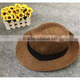 Promotion Cheap Plain Wholesale Straw Cowboy Hats Ladies Straw Hats Beach Shading Unisex Cowboy Straw Hat thumbnail-3