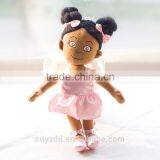 Stuffed Brwown Ballet Doll With Black Hair Done in a Bun/ Pink Ballet Clothes Rag Doll thumbnail-1