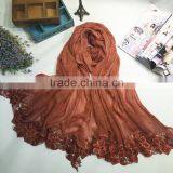 New Arrival Embroidery Lace Flower Brim Matching Fashion Women Lady Scarf thumbnail-3