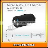 5V 2A Mini USB car charger with 1 usb port