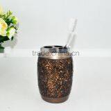 Golden Brown Painting With Shining Glass Polyresin Bathroom Accessories Set thumbnail-5