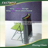 Black PVC Slim Cut Space Saving Design Dining Chair for Dining Room thumbnail-4