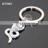 Three-dimensional Snake Shaped Keyring New Fashion Alloy Silver Metal Cobra Keychain
