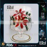 High-end Thick Stem Painted Glass Hurricane Candle Holder thumbnail-1