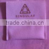 Custom Purple Fancy Velvet Pouch New Style Golden Logo thumbnail-2