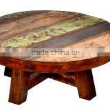 Reclaimed Wood Furniture Made in India Indian Reclaimed Wood Round Coffee Table