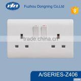 Switch Cover Z406 Double Switch + Double 13a UK Socket