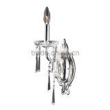 Europe Royal Luxury Chrome Wall Lamp With Crystal Pendant for Bedroom Room and Hotel thumbnail-1