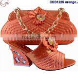 CSB1225 Chowleedee Fasion Latest Fashion Woman Italy Style High Heel Sandal Shoes With Matching Bag thumbnail-2