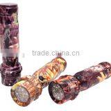 TE074 2015 Promotion Fire Pattern Aluminum Zoom in and Out 14LED Flashlight