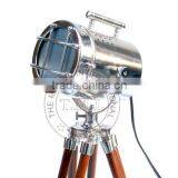 NAUTICAL SEARCHLIGHT WITH TRIPOD STAND - COLLECTIBLE MARINE SPOTLIGHT ON TRIPOD thumbnail-1