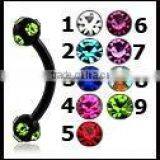Eyebrow Barbell Ring With Crystal,body Piercing thumbnail-1