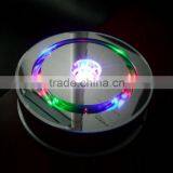 Good Quality Hot Sale Round Shape Mirror Rotary Led Light Base With Colorful Light