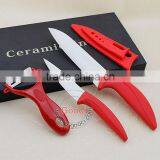 4 pc Kitchen Ceramic Knife Set Blade Sheath Utility Fruit Paring Peeler Ceramic Kitchen Knives Set With Black Gift Box thumbnail-1