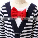 New Arrival Boutique Wholesale Unisex One Piece Navy Stripe Baby Overall Romper Long Sleeves thumbnail-4