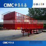 China CIMC Manufacturer Stake Fence Body 3 Axle Cargo Truck Trailer thumbnail-1