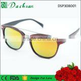 2016 Summer Design High Quality PC Injection Unisex Fake Wood Sunglasses Mirror Coating Lens thumbnail-3