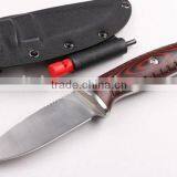 OEM Wood Outdoor Multi Military Knife With Fire Starter and Whistle thumbnail-1