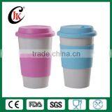 Wholesale Porcelain Promotional Coffee Mug White Ceramic Mug With Silicone Lid and Sleeve thumbnail-4