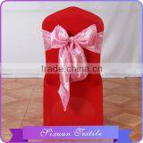 2016 Newest 100% Polyester Fancy Taffeta Pintuck Pink Chair Sashes Wholesale thumbnail-1