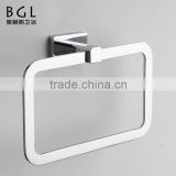 New design Zinc alloy bathroom accessories Chrome plating Wall mounted square Towel ring