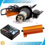 Dual Color 60SMD 4014 White Amber Color Changing T20 LED Bulbs For Front Turning Lights DRL 50W Decoder Load Resistor