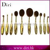 2017 Custom Logo Makeup Brushes Rose Gold Painting Oval Brush Set Tooth Makeup Brush Set 10pcs thumbnail-2