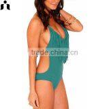 2017 ONE -PIECE SWIM SUIT WITH TASSELS thumbnail-2