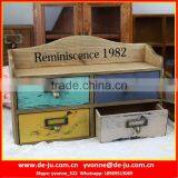 Four Colors Small Wooden Drawer Storage Box thumbnail-1