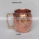 Moscow mule Copper Bear mug with pewter lining and brass handle polished