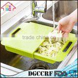 NBRSC Multi-Function Over The Sink Cutting Board Strainer Plastic Kitchen Tool thumbnail-4