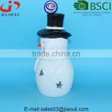 Painted Ceramic Snowman Candle Lantern, Decorative Hurricane Lantern thumbnail-2