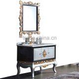Vintage Ornate Baroque Reproduction Italian Style Solid Wood Bathroom Cabinet With Brown Marble Countertop BF12-06144b thumbnail-2