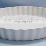 11" Porcelain White Pie Dish for Hotel Using thumbnail-1
