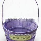 LILAC WASH ROUND FARM FRESH BAMBOO CHIP BASKET W/HANDLE thumbnail-1