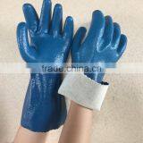 NMSAFETY Cotton Liner Long Cuff Nitrile Fully Coated Gloves thumbnail-1