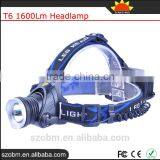 OEM T6 Rechargeable Led 1600Lm High Power Zoom Headlamp Camping Frontal Light Head Torch thumbnail-1