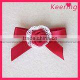 Red Color Satin Flower Bows WFL-003 thumbnail-1