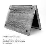 Gray Wood Grain Pattern Laptop PC Case for MacBook Full Protective Case for MacBook Air/Pro 11