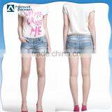 2015 Classic Cotton Short Wash Denim Jeans for Women thumbnail-1