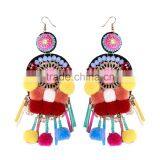Bohemian Design Handmade Colorful Pompon Charm Earrings Jewelry thumbnail-2