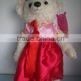 Plush Bear Girl With Clothes Lovely Bear Fake Fur Toys Stuffed Bear thumbnail-1