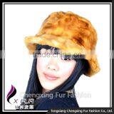 CX-C-173B Custom Wholesale Lady Cap Mink Fur Women Bucket Hat thumbnail-3