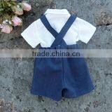 2017 New Arrival Toddler Summer Children's Clothing Sets Wholesale Baby Clothes White Shirt and Shorts New Baby Suit thumbnail-3