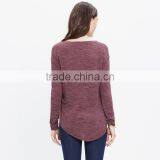 Women t Shirt That Extra-soft Feel Long-sleeve V-neck Tee thumbnail-3