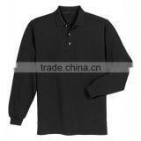 Wholesale Custom 100% Cotton Pique Mens Long Sleeve Polo Shirt thumbnail-2