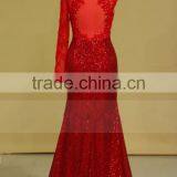 2016 Scoop Prom Dresses Sequins With Applique Floor Length Full Sleeves thumbnail-1