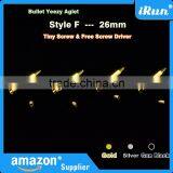 Metal Bullet Aglets Shoe Laces Tips DIY Screw On Replacement With Free Screwdriver - 26 mm Cylinder Shoelace Aglet - 3 Colours thumbnail-2