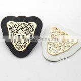 Black/white PU Leather Label With Gold Metal Alloy Logo Clothing Label for Jeans/jacket PLB-018 thumbnail-3